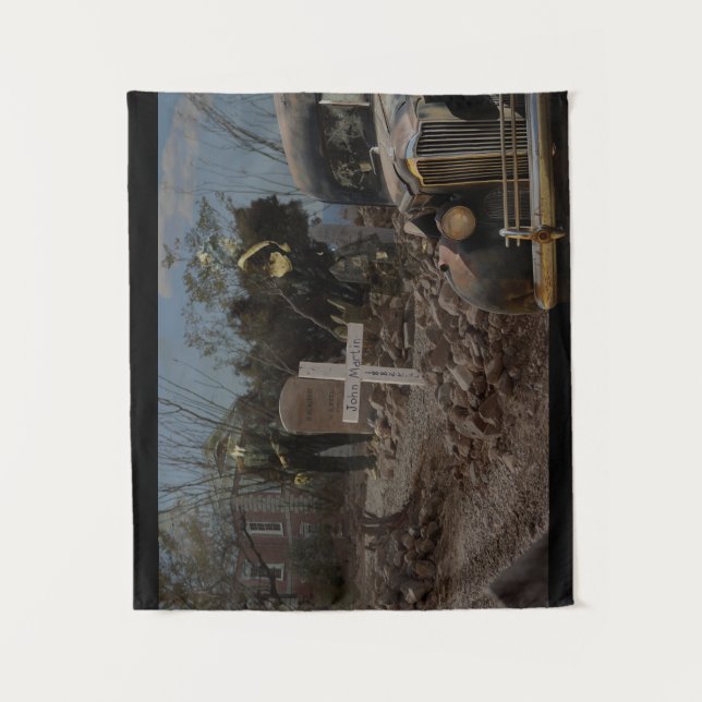 Haunted Graveyard in Tombstone Tapestry (Front)