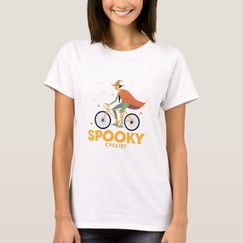     Haunted Halloween Bicycle Cyclist Journey T_Shirt