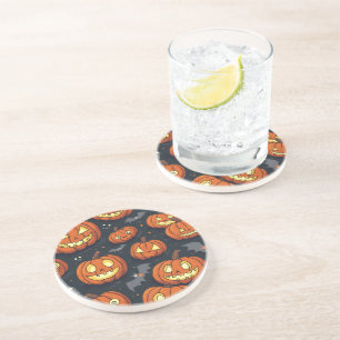 Haunted Halloween Coasters with Bats,Big Pumpkins!