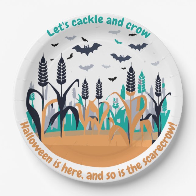 Haunted Halloween Corn Field Paper Plates (Front)