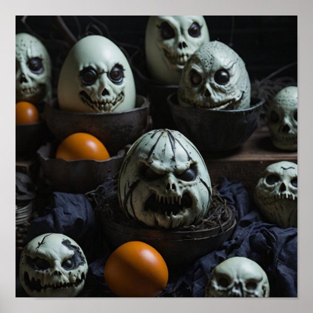 Haunted Halloween Eggs Poster (Front)