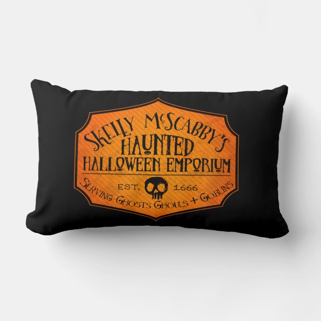 Haunted Halloween Emporium Fun Decor Lumbar Pillow (Front)