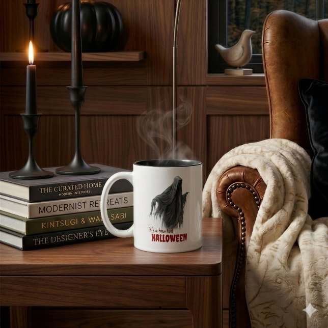 Haunted Halloween Ghost Accent Coffee Mug (Creator Uploaded)