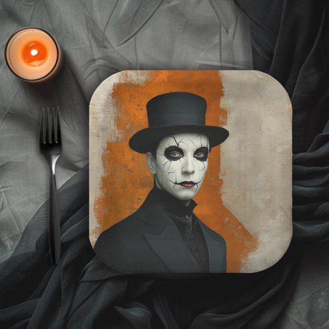 Haunted Halloween Gothic Costume Party Paper Plates (Creator Uploaded)