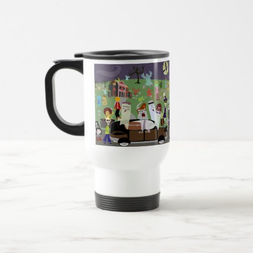 Haunted Halloween Graveyard Party Travel Mug