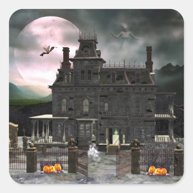 Haunted Halloween House 2 Sticker (Front)