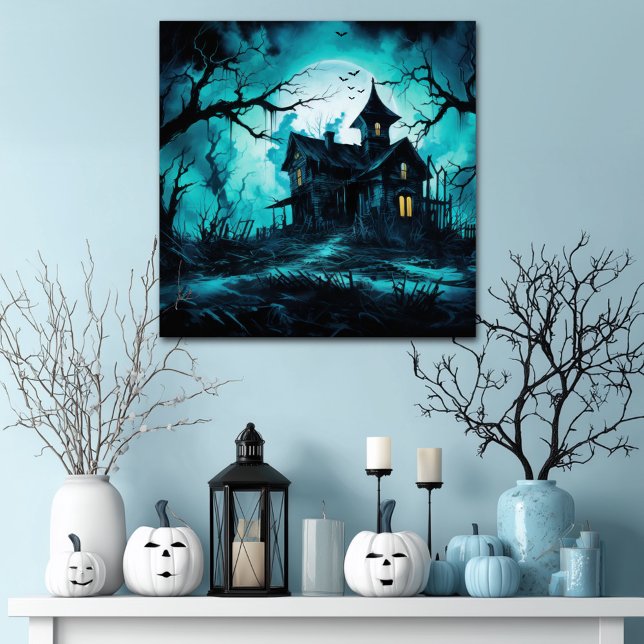 Haunted Halloween House at Blue Dusk Acrylic Print (Creator Uploaded)
