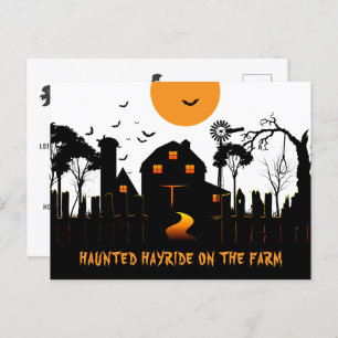 Haunted Halloween on the Farm Postcard