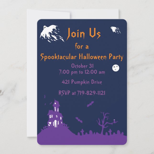 Haunted Halloween Party Invitation (Front)