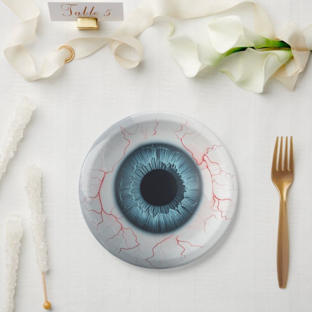 👁️Haunted Halloween Party! Paper Plates (Wedding)