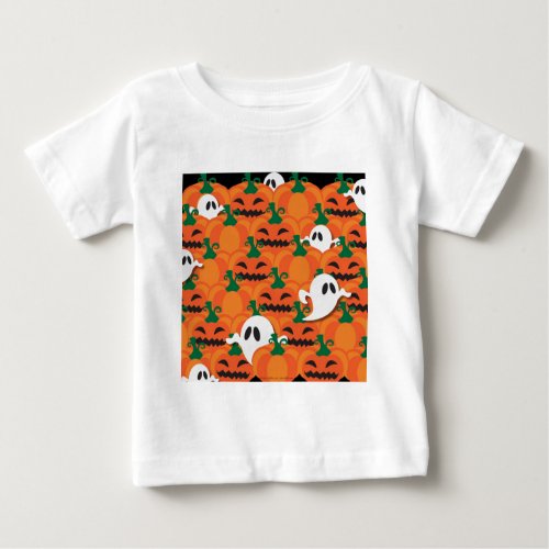 Haunted Halloween Pumpkin Patch Ghosts Baby T_Shirt