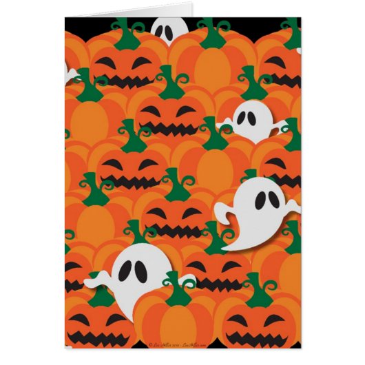 Haunted Halloween Pumpkin Patch Ghosts Cards (Front)