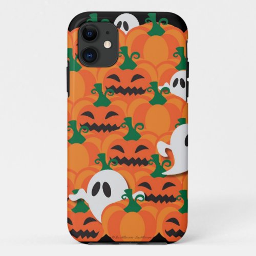 Haunted Halloween Pumpkin Patch Ghosts iPhone 11 Case