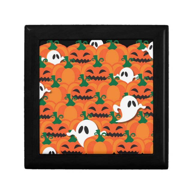 Haunted Halloween Pumpkin Patch Ghosts Gift Box (Front)
