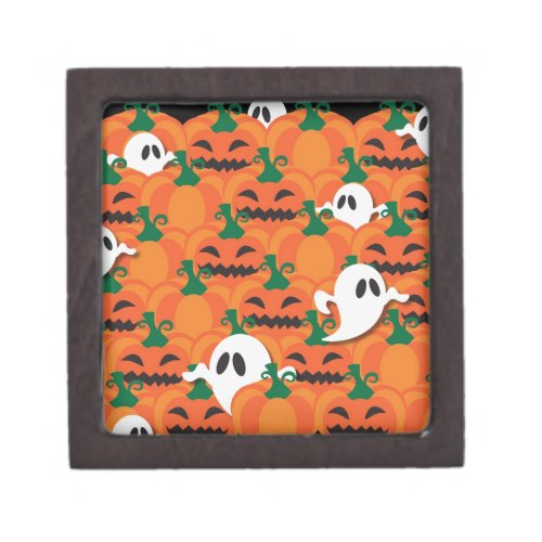 Haunted Halloween Pumpkin Patch Ghosts Keepsake Box
