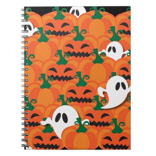 Haunted Halloween Pumpkin Patch Ghosts Notebook