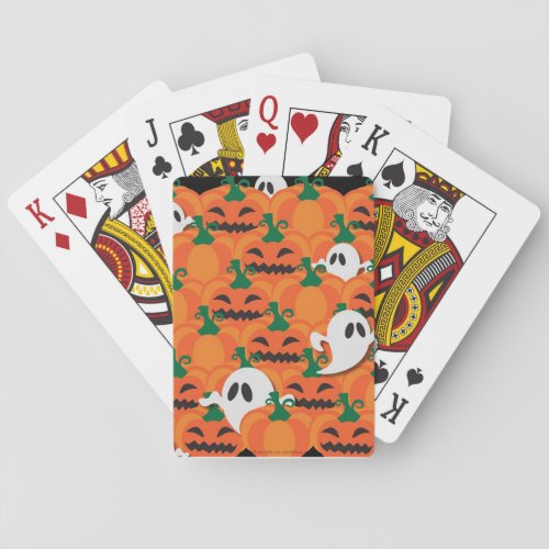 Haunted Halloween Pumpkin Patch Ghosts Playing Cards