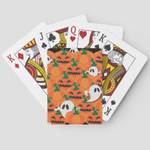 Haunted Halloween Pumpkin Patch Ghosts Poker Cards