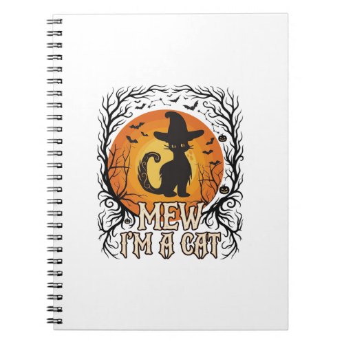 Haunted Halloween Pumpkin Spooky Night Ghost Silho Notebook