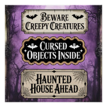 Haunted Halloween signs