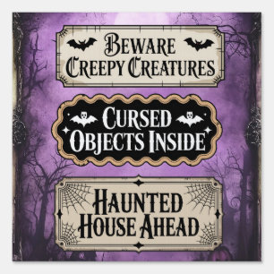 Haunted Halloween signs