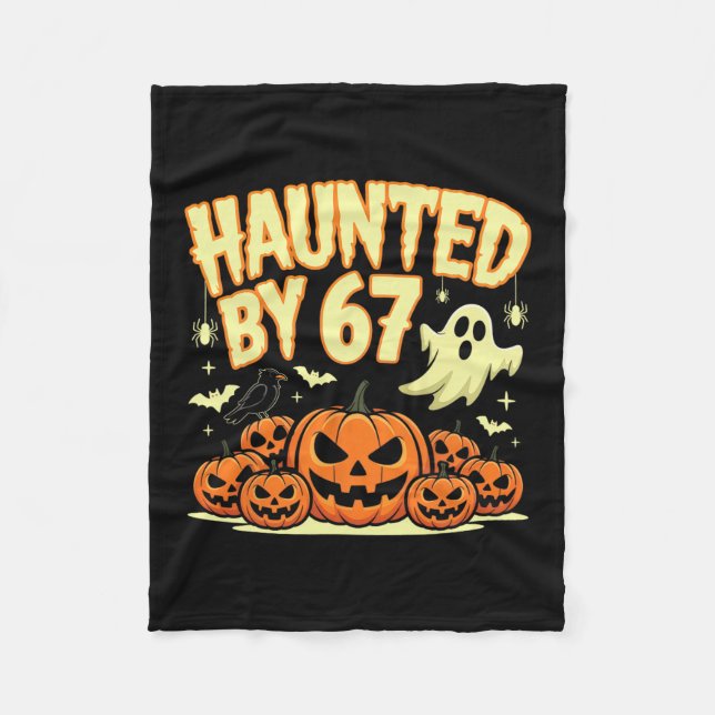 Haunted Halloween Skeleton Haunted Six Seven Numbe Fleece Blanket (Front)