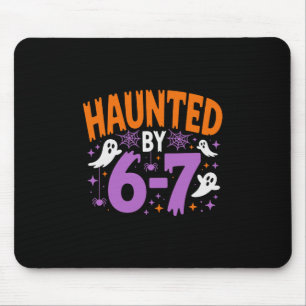 Haunted Halloween Skeleton Haunted Six Seven Numbe Mouse Pad