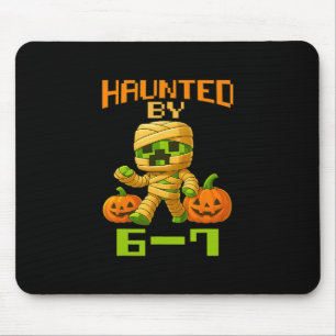 Haunted Halloween Skeleton Haunted Six Seven Numbe Mouse Pad