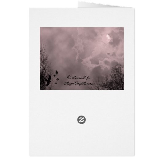 Haunted Halloween Sky Red Mist Card (Back)