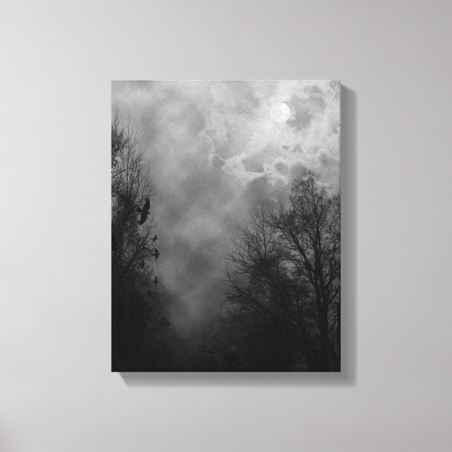 Haunted Halloween Sky Wrapped Canvas Print (Front)