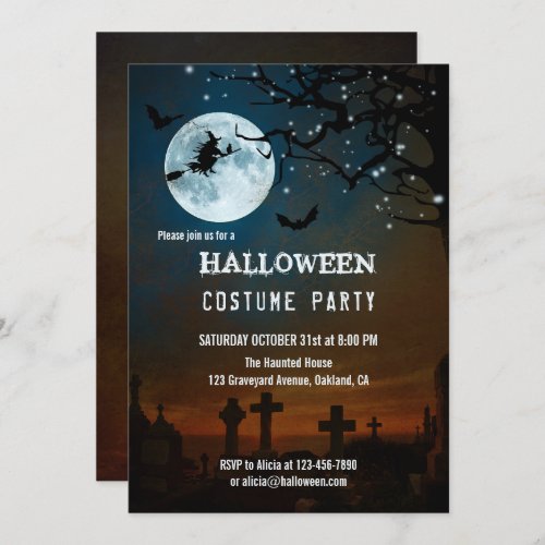 Haunted Halloween Sparkling Lights Party Invite