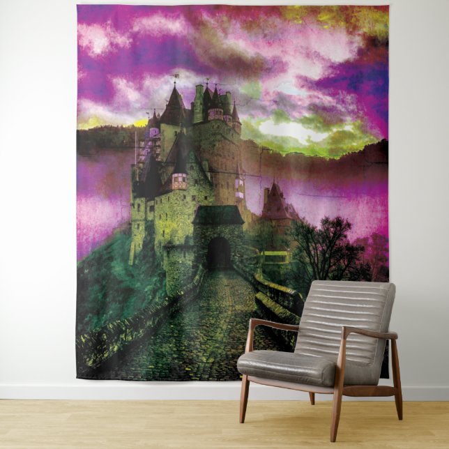 Haunted Halloween Spooky Castle Photo Backdrop (In Situ)