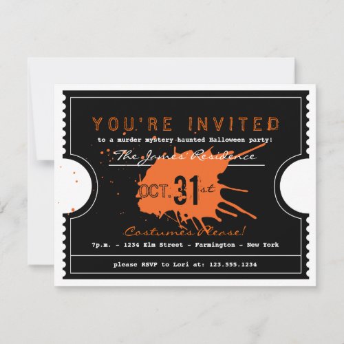 Haunted Halloween Ticket Party Invitation