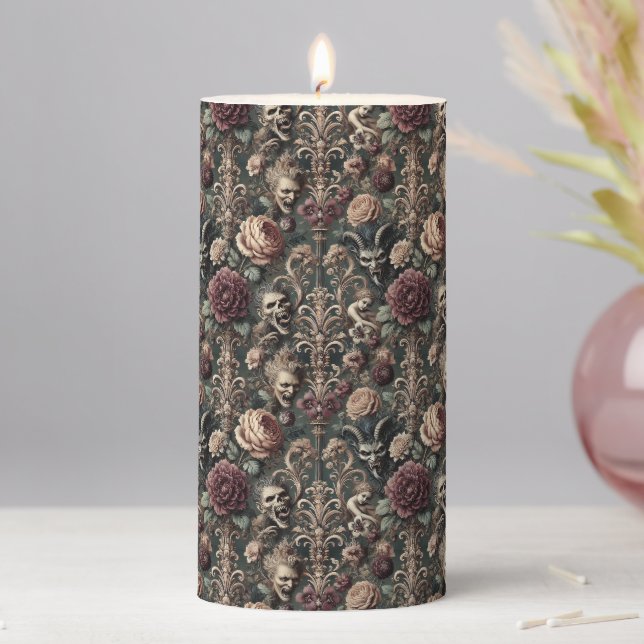 Haunted Harmonics – Gothic Altar in Delirium Pillar Candle (In Situ)