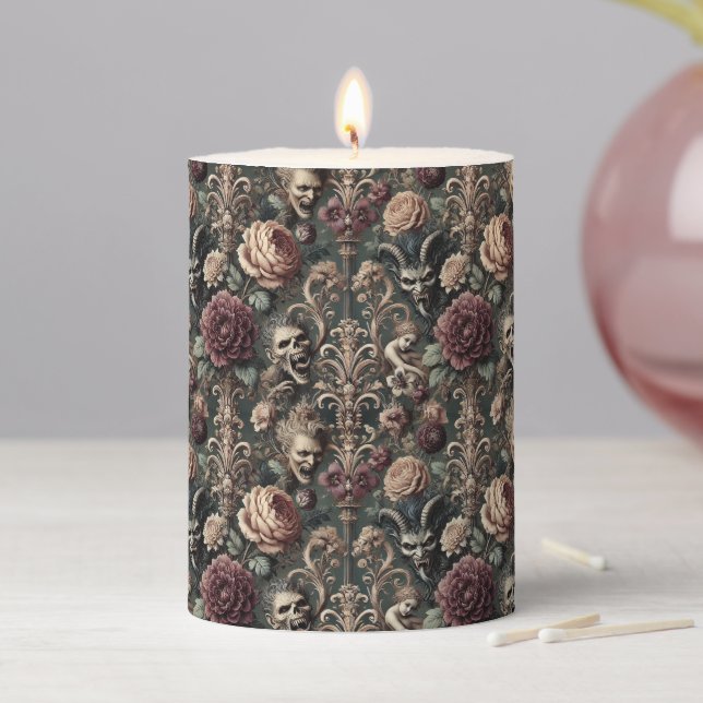 Haunted Harmonics – Gothic Ritual in Delirium Pillar Candle (In Situ)