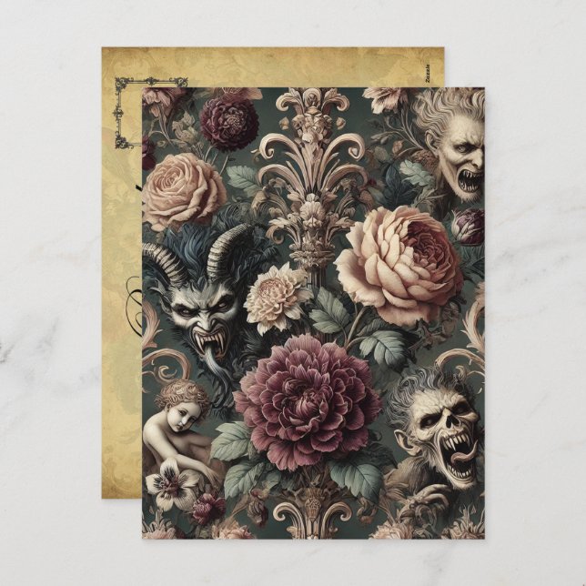 Haunted Harmonics – Gothic Victorian  Holiday Postcard (Front/Back)