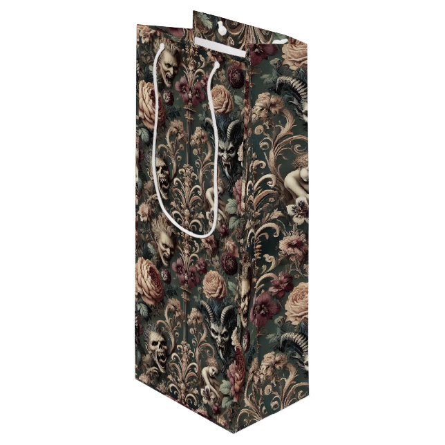 Haunted Harmonics – Gothic Victorian  Wine Gift Bag (Front Angled)