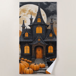 Haunted Harvest Night Beach Towel