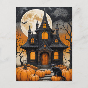 Haunted Harvest Night Holiday Postcard