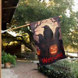 Haunted Harvest Welcome House Flag