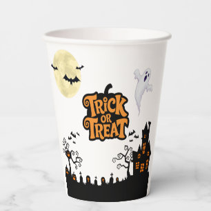 Haunted Hill Classic Halloween House Silhouette Paper Cups