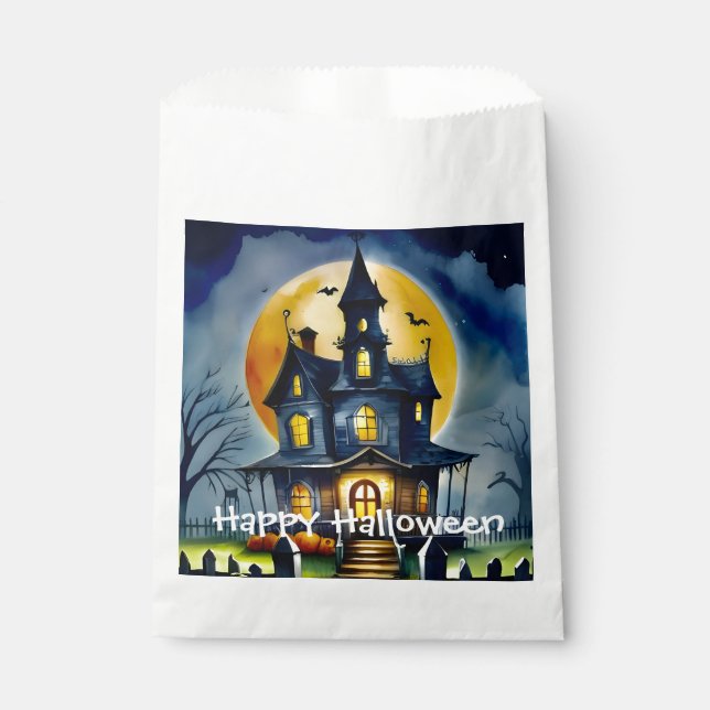 Haunted Hollow & Moon Favor Bag (Front)