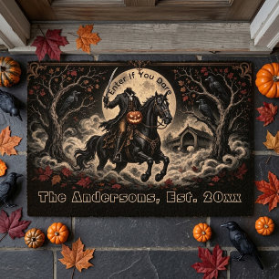 Haunted Hollow Rider Halloween Enter If You Dare Doormat
