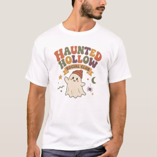 Haunted Hollow Social Club Ghost Design T-Shirt