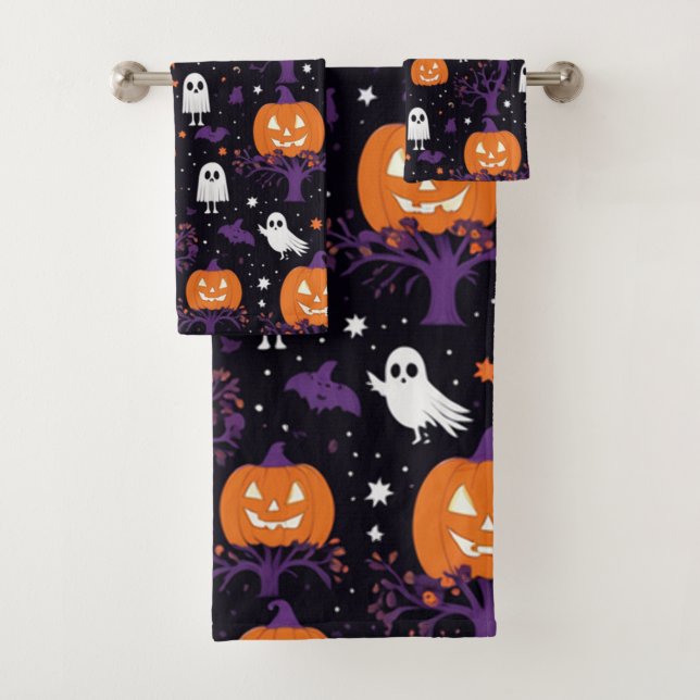 Haunted Homecoming: Halloween Bath Towel Set (Insitu)