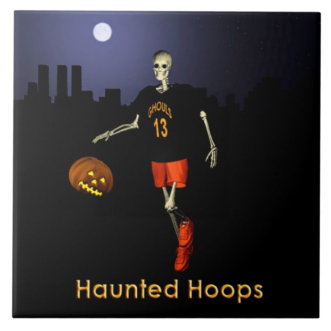 Haunted Hoops Ceramic Tile (Front)