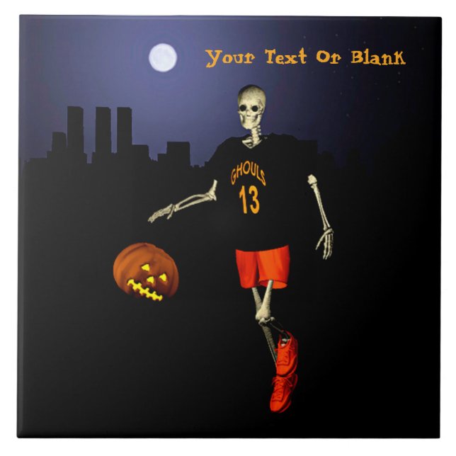 Haunted Hoops Ceramic Tile (Front)