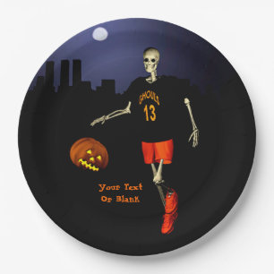 Haunted Hoops Paper Plates
