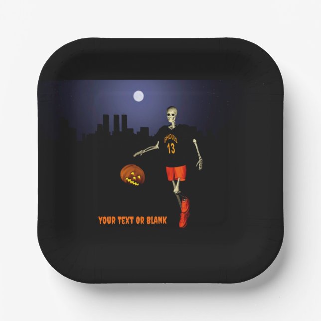 Haunted Hoops Paper Plates (Front)