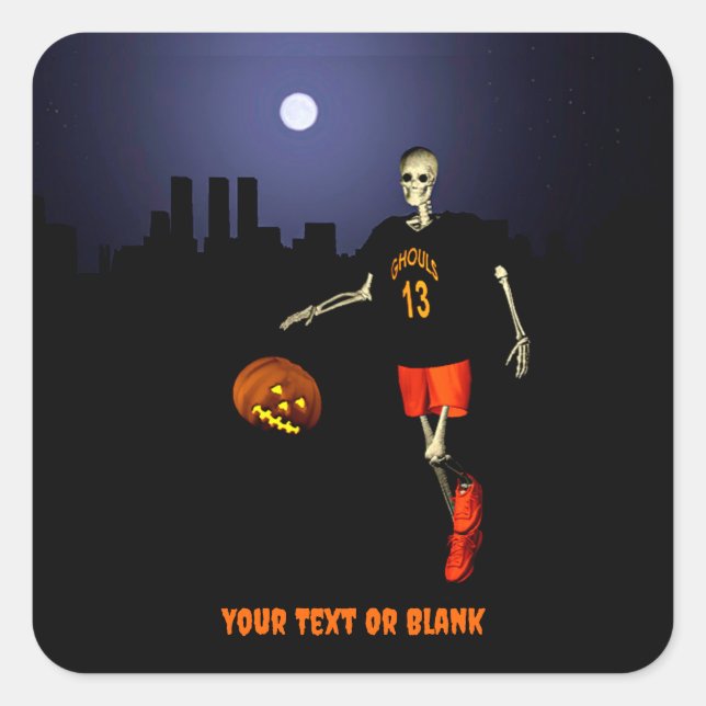 Haunted Hoops Square Sticker (Front)